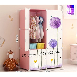 [NHIỀU MÀU] XƯỞNG TỦ NHỰA LẮP GHÉP 6 Ô CẨM TÚ CẦU ĐỂ QUẦN ÁO ĐA NĂNG THÔNG MINH sâu 47cm
