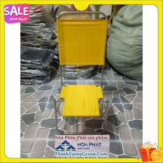 {Lưng cao-Đa Dạng-Đủ Màu} Ghế xếp inox Lưng Cao Vải Bố 3 mảnh phù hợp dành cho quán cà phê, bia úp, dã ngoại câu cá