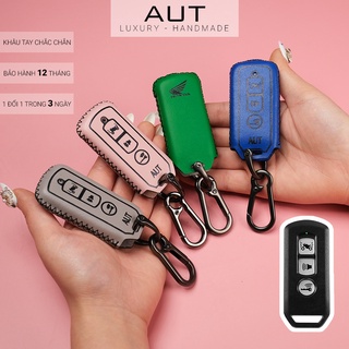 Ví da đựng chìa khóa smartkey Honda SH Pcx SH Mode Cub Adv da bò khâu tay SHK CD