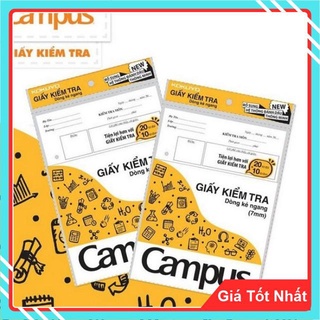 Giấy Kiểm Tra Campus B5 ĐL70gsm TP-BM70G-30 Không Chấm (1 Túi /20 Tờ Đôi và 10 Tờ Đơn) - Vỏ Màu Vàng