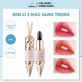 Son 3 mầu nữ vương siêu lì dưỡng ẩm chống nước lâu trôi 3 mầu trong 1 cây son cực hot 2020
