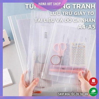 Túi zip trong suốt đựng giấy , tranh vẽ - Túi lưu trữ giấy tờ , tài liệu - A5/A4