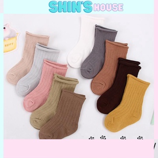 Bộ 5 đôi vớ cotton màu trơn xinh xắn dành cho bé từ 0-9 tuổi