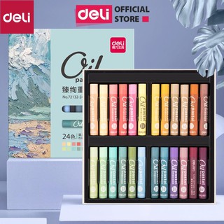 Bút sáp dầu màu Morandi Deli - 24 màu - phiên bản cao cấp - màu sắc trang nhã - 72132 [Deli]