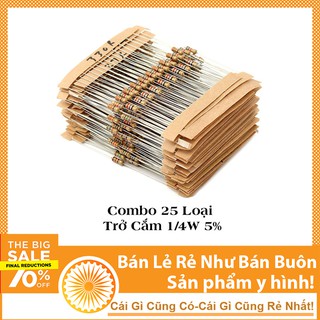 Combo 100 Loại Trở Cắm 0.25w Giá Rẻ-Linh Kiện Điện Tử TuHu