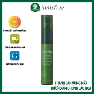 Thanh lăn dưỡng ẩm phục hồi chống lão hóa trà xanh dành cho da mặt và mắt innisfree Green Tea Seed Eye &amp; Face Ball 10ml