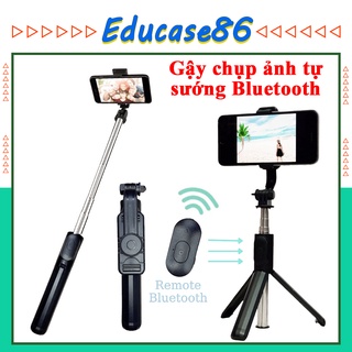 Gậy Chụp Ảnh Tự Sướng Bluetooth xoay 360 độ, Gậy Selfie có điều khiển Bluetooth từ xa Educase86