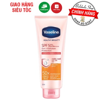 Dưỡng Thể Chống Nắng Vaseline Healthy Bright 50X 320ml Nâng Tông Tức Thì Da Bừng Trắng Sáng