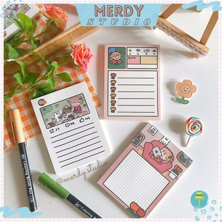 Tập giấy note 50 tờ ghi chú bé gái dễ thương Bunny Girl Memo Pad