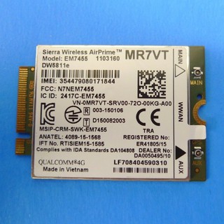 Card WWAN EM7455 thu bắt sóng 3G/4G/LTE cho laptop - Sierra Gobi 6000 (DW5811e/01AX746)