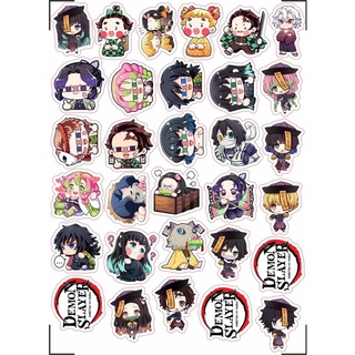 Sticker kimetsu no yaiba 30-60 cái ép lụa/hình dán anime kimetsu no yaiba