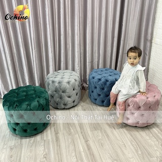 Ghế Đôn Sofa Tròn, Đôn Tròn Chụp Hình Cao Cấp Có Nhún Cách Điệu Đường Kính 50 Cao 45 (Ảnh Thật)