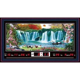 Lịch vạn niên - Tranh suối - Đồng hồ 1089