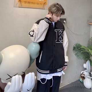 Áo Khoác Bomber Nỉ Bông Nam Nữ Form Rộng Unisex Dày Mịn Phối 2 Màu Trắng Đen RYSO