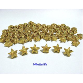 100 NGÔI SAO GIẤY GẤP SẴN MÀU VÀNG ĐỒNG ÁNH KIM