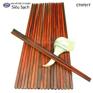 Đũa Gỗ Trắc HAHANCO Vân Gỗ Đẹp/ Siêu Bền/ An Toàn Cho Sức Khỏe (CTH701TV 10 Đôi)