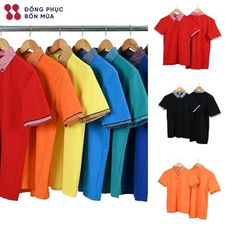 Áo thun polo nam tay ngắn Cổ họa tiết, Áo phông nam có cổ vải cotton dày mịn mặc cực mát phong cách công sở, thể thao
