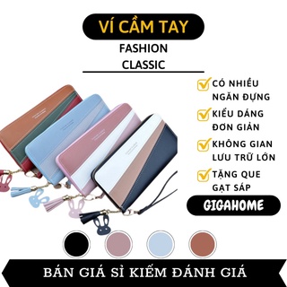 Ví Da Cầm Tay GIGAHOME Bóp Nữ Dài Nhiều Ngăn Khóa Kéo Thời Trang Hàn Quốc 8615