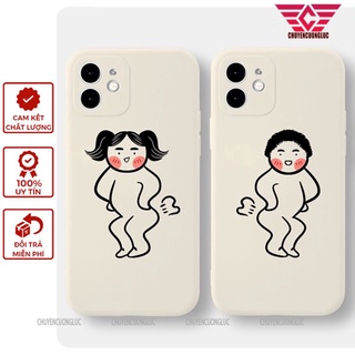 Ốp lưng iphone 7+/8 plus, X, XSMAX, 11, 12, 12, 13 PROMAX CÔ GÁI, CHÀNG TRAI XÌ HƠI