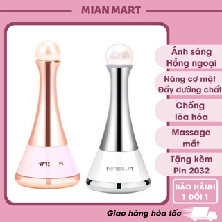 Máy massage mặt ion cầm tay, Matxa làm đẹp trẻ hóa nâng cơ da mặt - Tặng Pin dự phòng, BH 3 tháng - Mian Mart