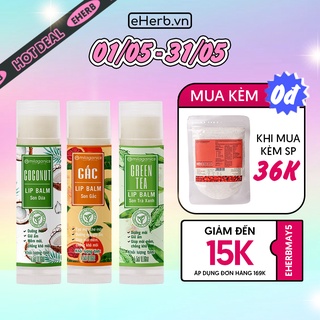 Son Dưỡng Ẩm, Giảm Thâm Môi: Dừa, Trà Xanh, Gấc MILAGANICS (4.5g/ Cây)