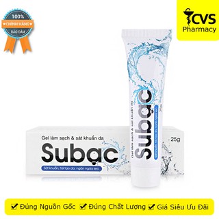 Gel Subạc - làm sạch, sát khuẩn, tái tạo da và ngăn ngừa sẹo Su Bạc 25g - cvspharmacy