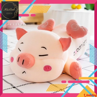 Thú nhồi bông lợn màu hồng cánh tiên, gấu bông lợn cánh tiên size 110cm, 140cm