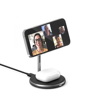 BỘ SẠC KHÔNG DÂY MAGSAFE HYPERJUICE MAGNETIC 2 IN 1 WIRELESS CHARGING STAND IPHONE 13 I 12 SERIES &amp; AIRPODS