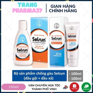 Bộ sản phẩm chống gàu Selsun (Dầu gội Selsun 100ml+Dầu xã dưỡng tóc Selsun 100ml)