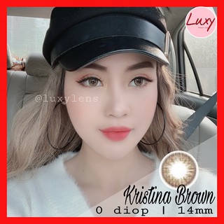 [ Ảnh Thật ] Lens Kristina Brown 14mm 0 Độ Hàn Quốc - LUXY LENS - Chất Lượng Hàng Đầu Hà Nội