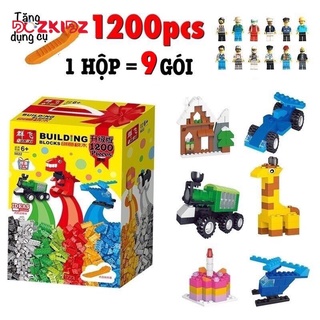 Đồ chơi lego, Bộ lắp ráp 1200 chi tiết, 1 hộp gồm 9 gói - DOZKIDZ