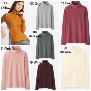 Áo nỉ tơ giữ nhiệt cao cổ Heattech Uniqlo