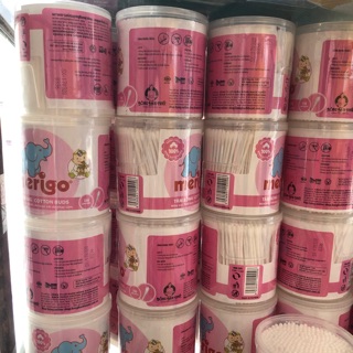 Tăm bông Merigo cho bé 330 que hộp tròn  - Hàng chính hãng Bông Bạch Tuyết