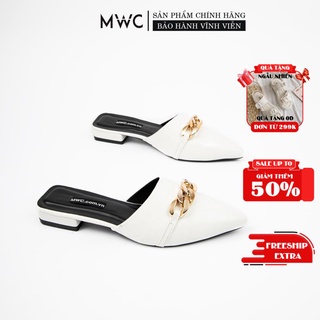 Dép Sục Nữ MWC Đế Bệt Đính Xích Thời Trang NUDE- 3427