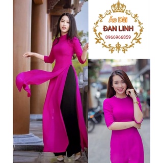 Áo dài hồng sen đậm 4 tà - Áo Dài Đan Linh