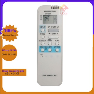 Điều Khiển Điều Hòa  Máy Lạnh SANYO Mẫu 2( Trắng Dài)