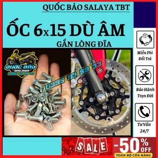 SALAYA TBT ốc 6x15 dù âm inox 304 gắn lòng đĩa tất cả các loại xe bảo hành trọn đời