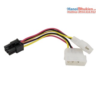 Cáp nguồn 2 Molex ATA sang 6pin cho card đồ họa VGA