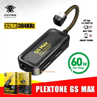 Cáp chuyển đổi âm thanh Type C sang 3.5mm Plextone GS Max 3 trong 1 - Cáp chia cổng sạc và tai nghe type C cho tablet tá