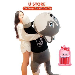 Gấu bông Chó Husky Siêu To Khổng Lồ 1m5 - Gối Ôm Chó Ngáo Size1m5, Ú Store