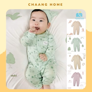 Chaang body cotton dài tay cúc giữa Jungle cho bé trai bé gái sơ sinh