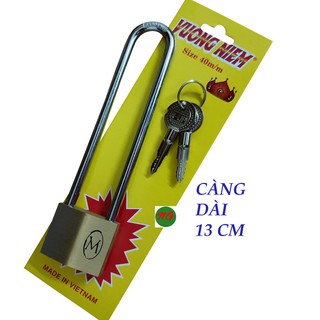 Ổ khóa cỡ 40MM càng khóa dài 13 CM với 2 chìa chữ thập Vương niệm