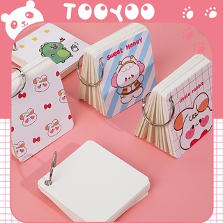 Flashcard thẻ học từ vựng tiếng anh, flashcard ghi chú học ngoại ngữ kèm khoen dễ thương cute TooYoo TY0100
