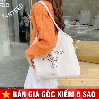 Túi Vải Cô Gái Đội Nón Cực Xinh Quai Dây P1823