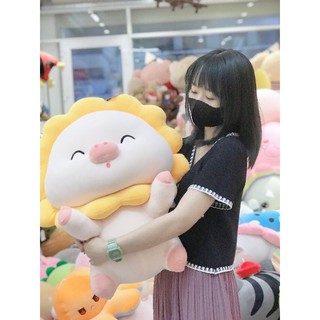 Gấu bông heo mặt hoa và vịt nón thỏ xinh xinh bông siêu mịn