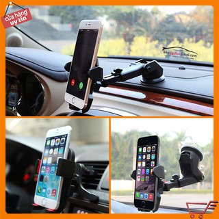 Giá Đỡ Điện Thoại Trên Ô Tô – Xoay 360 Độ - Gắn Được Trên Cả Taplo, Kính Và Khe Cửa Gió Điều Hòa