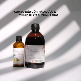 combo dầu gội và tinh dầu bưởi, dầu gội bồ kết mọc tóc, giảm, ngăn rụng tóc, ngứa, gàu, nấm tóc.