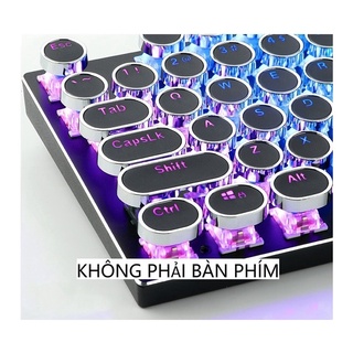 Keycap nút phím Typewriter dạng tròn bọc viền bạc xuyên led đẹp, in doubleshot ko bị mờ chữ [KHÔNG PHẢI LÀ BÀN PHÍM]