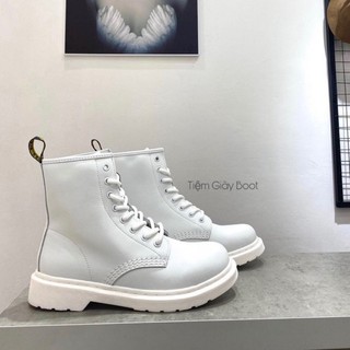 BOOT DR TRẮNG⚡FREESHIP⚡ All White Boot -Dr trắng tinh khôi-KQ27 (Full box Logo Tiệm Giày Bôt)