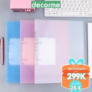 [Mã LIFEB04ALL giảm 10% tối đa 15K đơn 0Đ] Bìa A4 sổ kẹp còng A4 2 lỗ khoen chữ D lưu trữ giấy tờ tài liệu Decorme